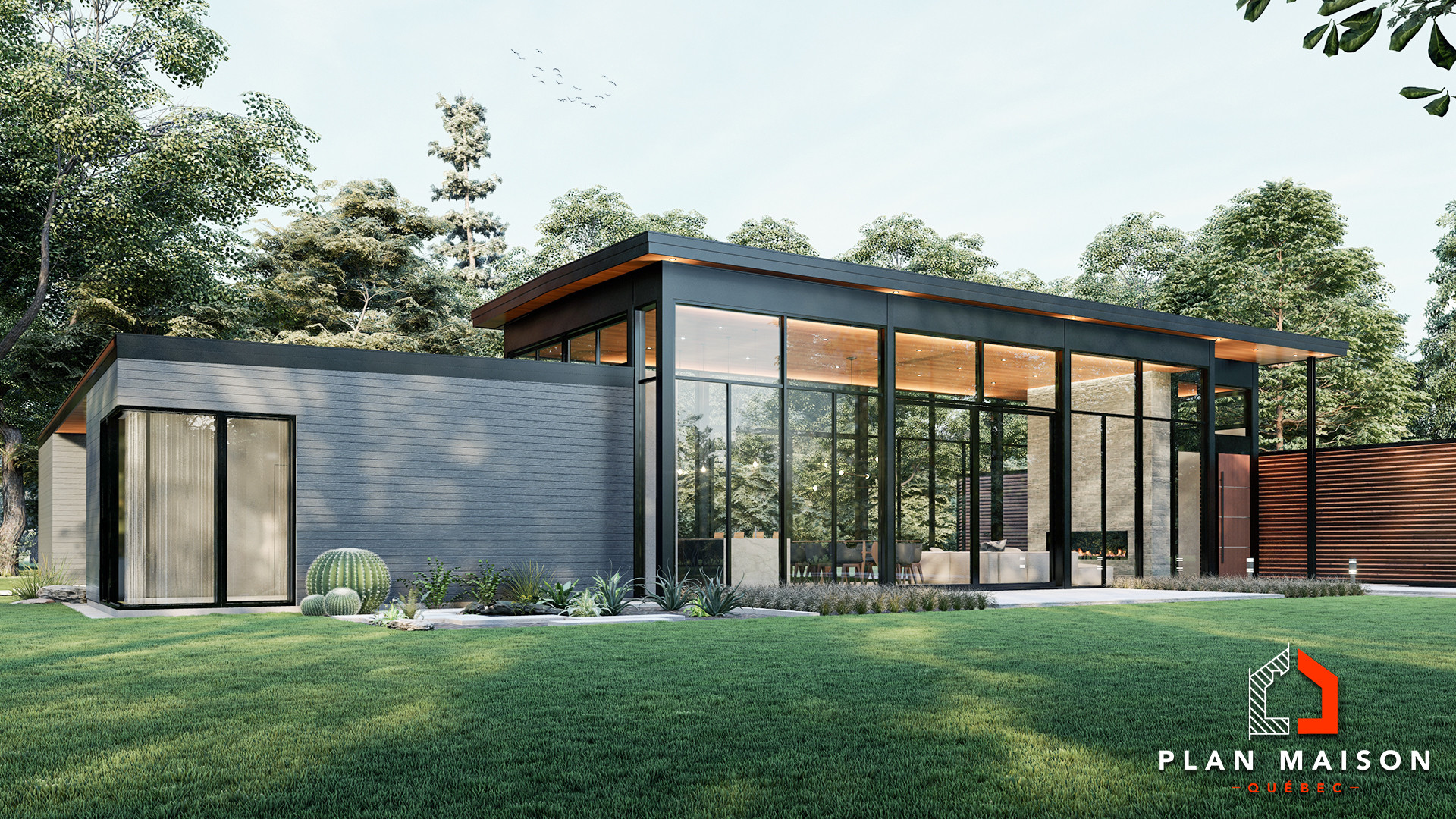 Lshaped house without garage Plan Maison Québec